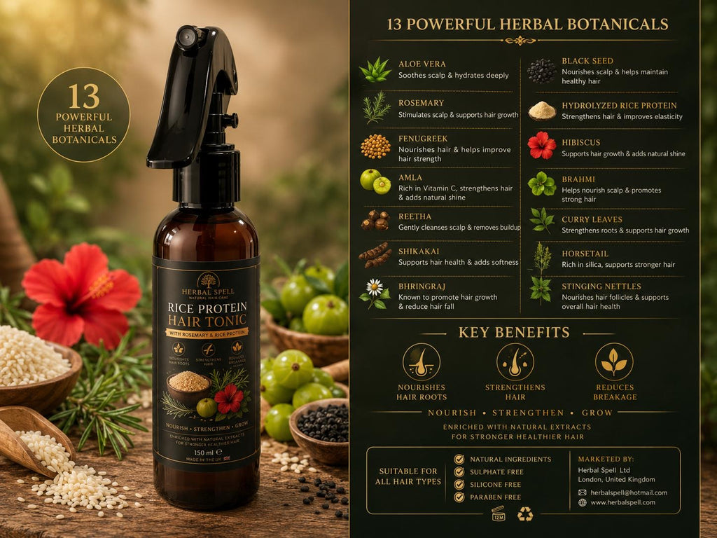 Rice water Protein Hair Tonic |  Amla,Reetha,Rosemary,Rice Protein for Strengthening & Nourishing  Daily Hair Haircare
