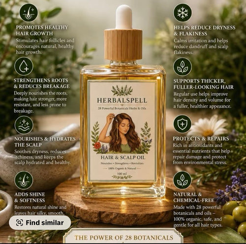 100% Natural 28 Herbs Infused Hair Oil | Growth | Anti-Hair Fall Support & Deep Scalp Nourishment 100ml