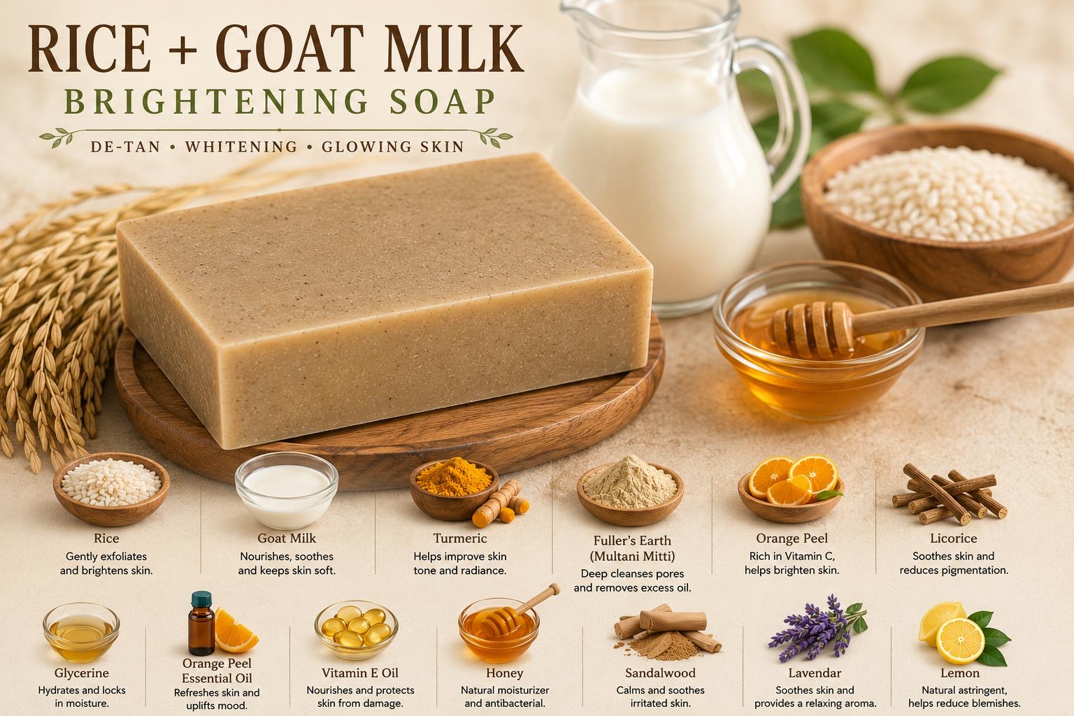 Soap - Rice & Goat milk De-Taning For Glowing Skin