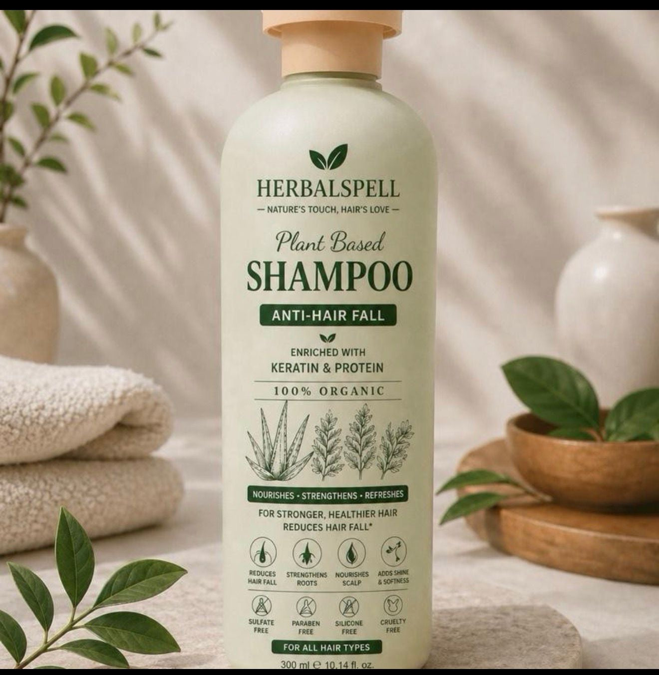 100% ORGANIC Anti Hair Fall Herbal Shampoo & Conditioner